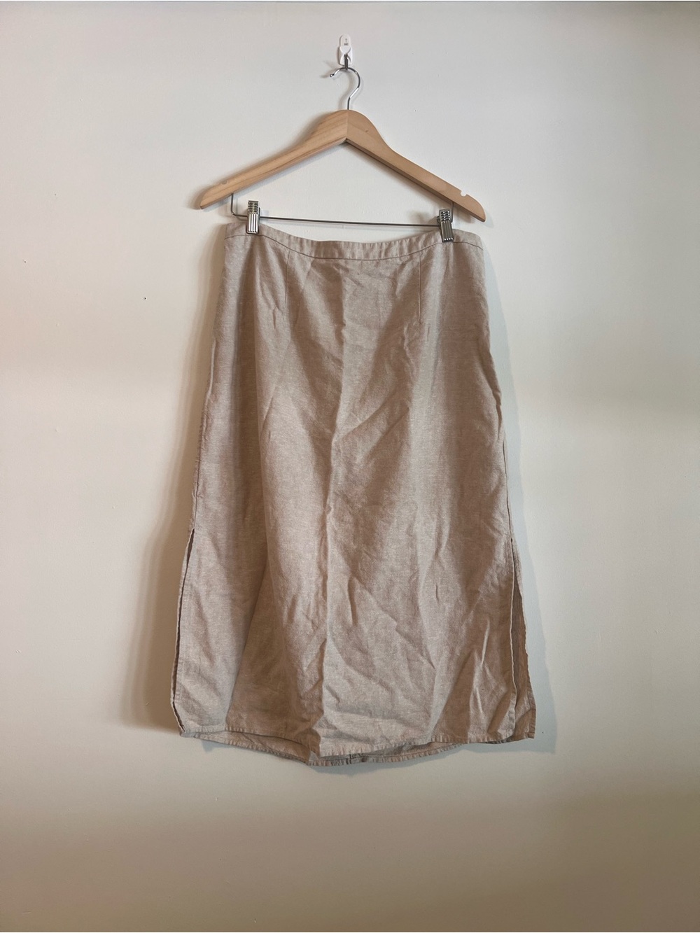 Old Navy Beige Linen-Blend Midi Skirt